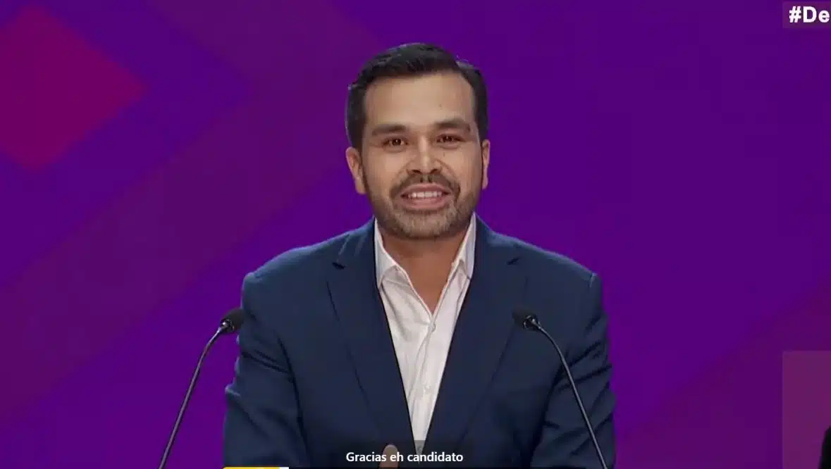 Jorge Álvarez Máynez en primer debate presidencial