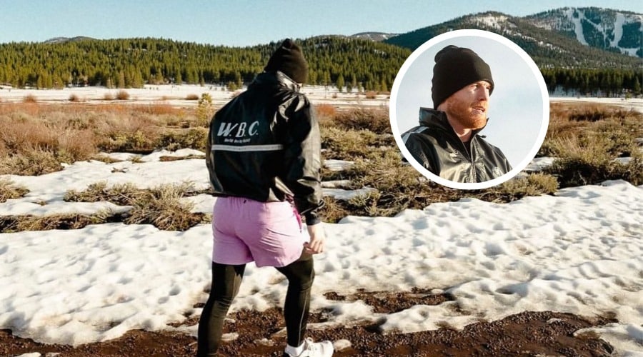 Saúl “Canelo” Álvarez en entrenamiento sobre nieve