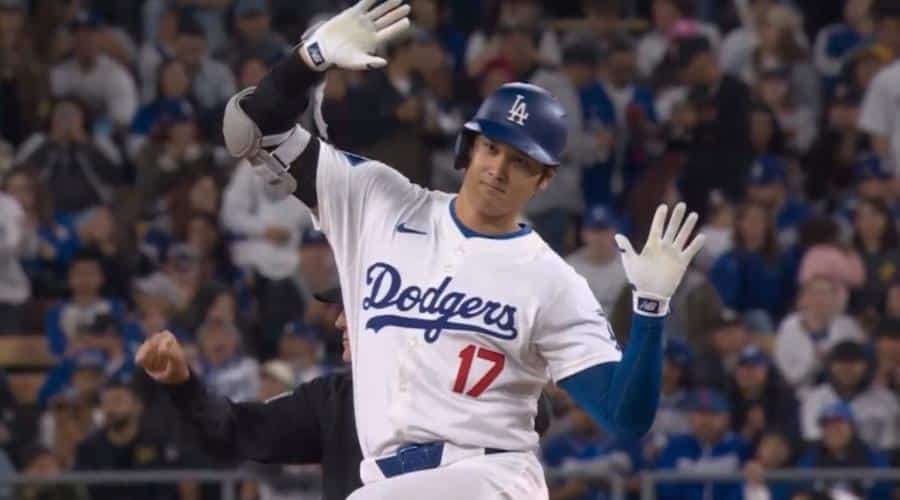 Shohei Ohtani con los colores de Dodgers