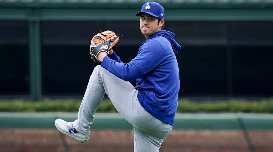 Shohei Ohtani entrenando con Los Ángeles Dodgers