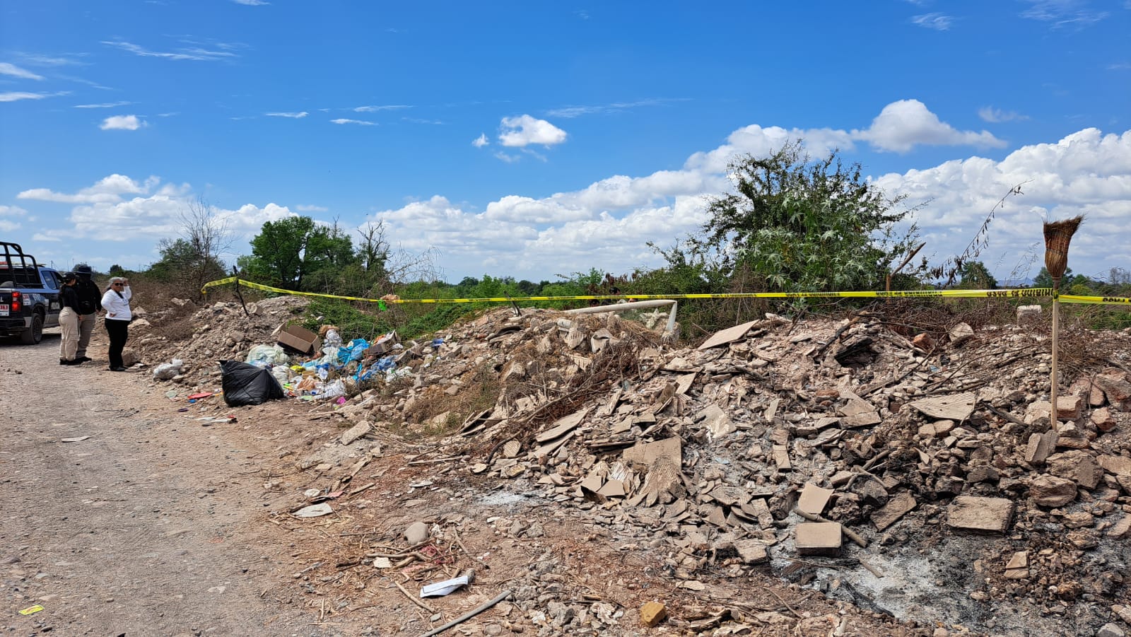Cinta amarilla delimitando la zona del hallazgo