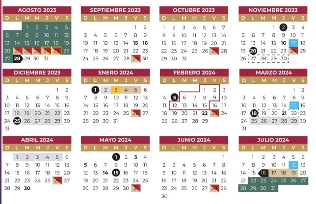 Calendario escolar SEP 2023-2024 