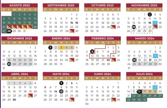 Calendario escolar SEP 2023-2024