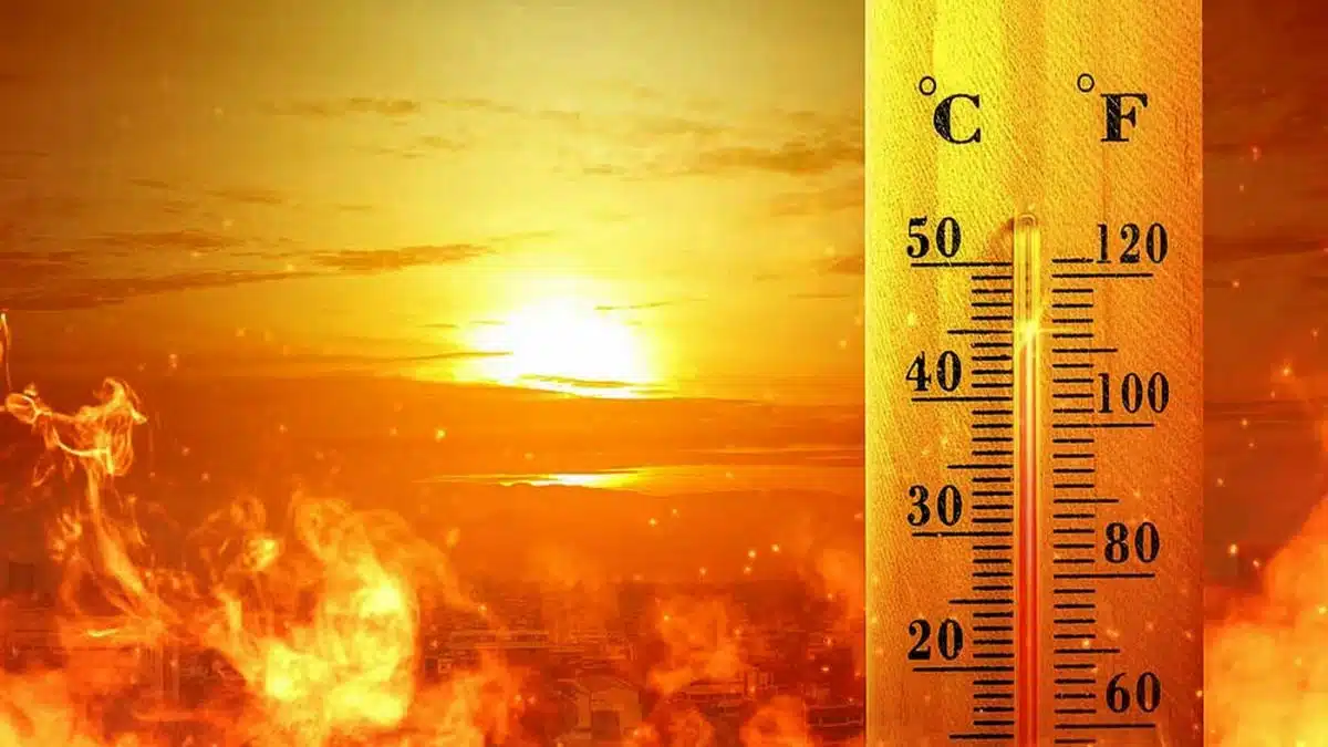 Termometro y puesta de sol