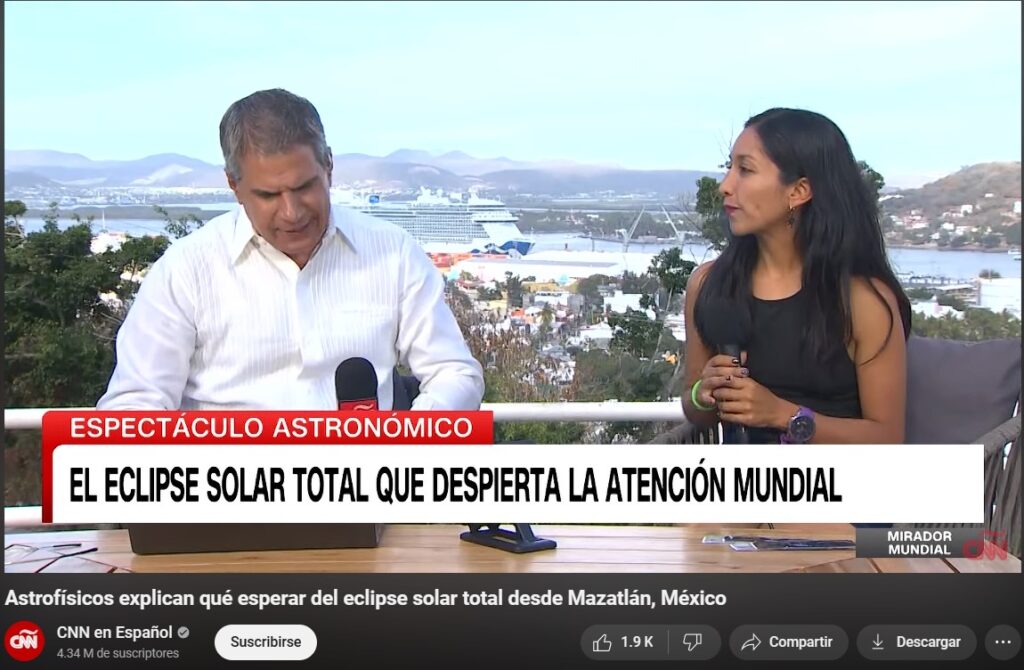 Medio de comunicación transmite eclipse total de sol de Mazatlán