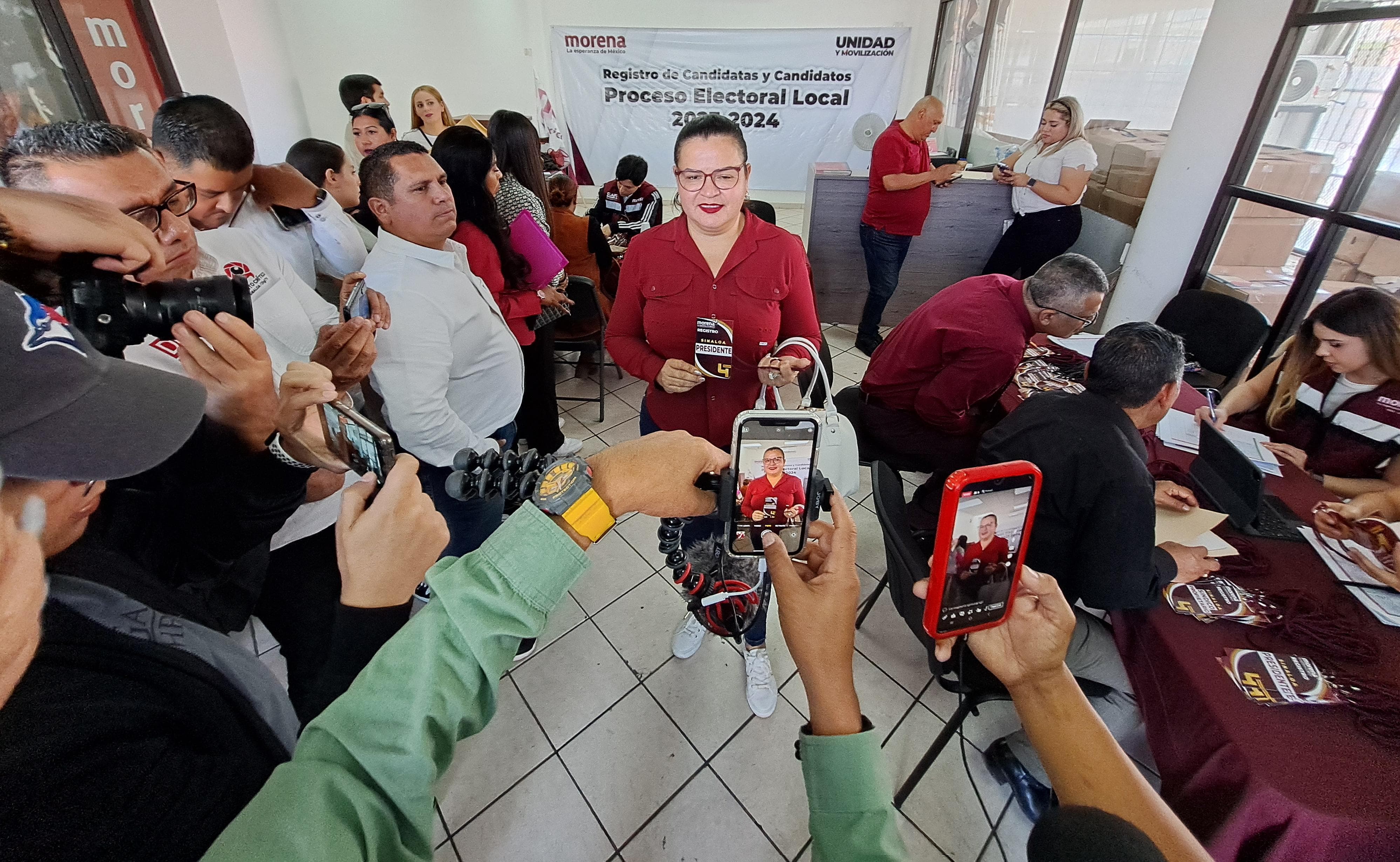 Registro de Margot Urrea a candidata a la alcaldía de Navolato en Morena