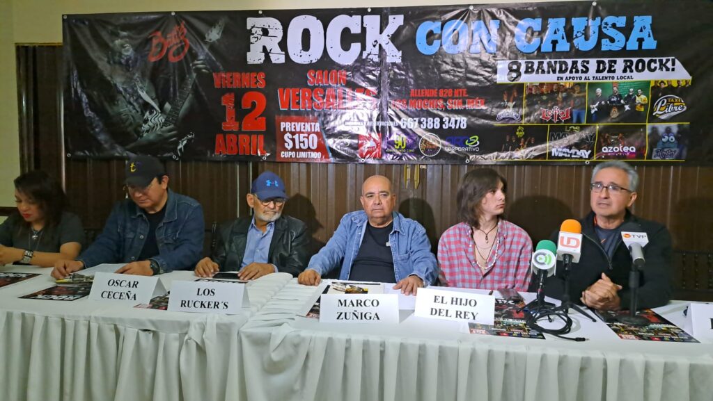 Conferencia de prensa para presentar el concierto “Rock con causa” en Los Mochis