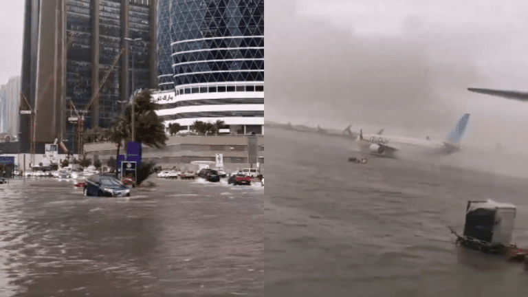 Inundación en Dubái por fuertes lluvias
