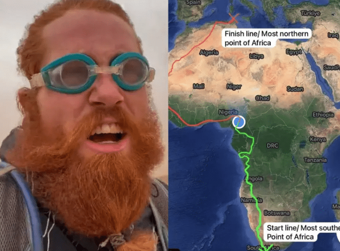Hombre bate récord al correr a través de todo África