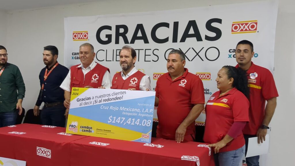 Donativo por redondeo de Oxxo a Cruz Roja delegación Angostura