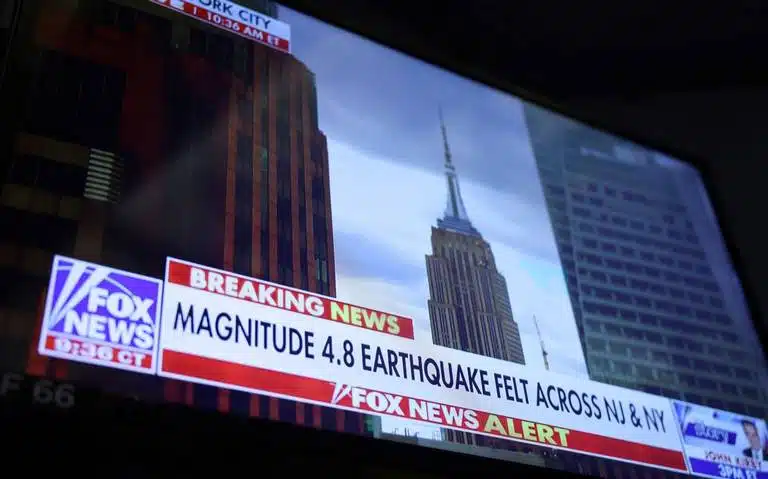 Transmisión de Fox News sobre el sismo en Nueva York