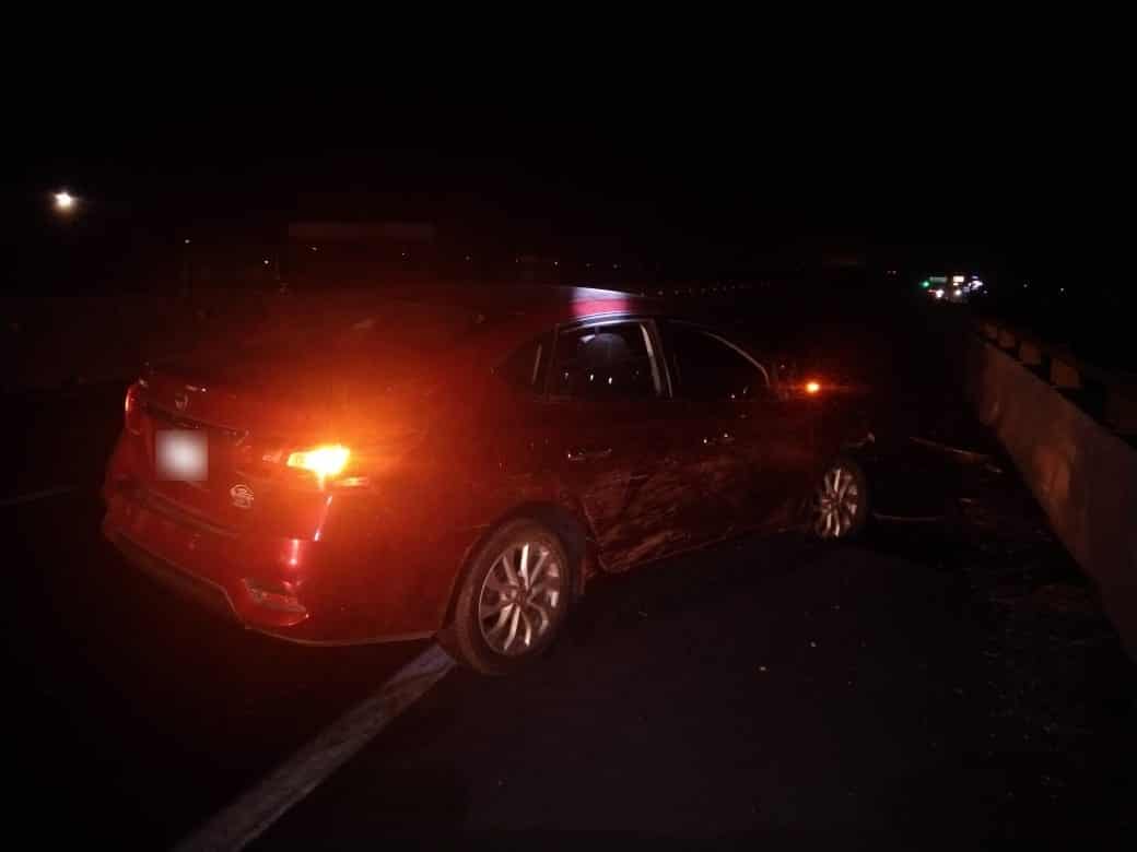 Carro chocado tras un accidente en Guasave