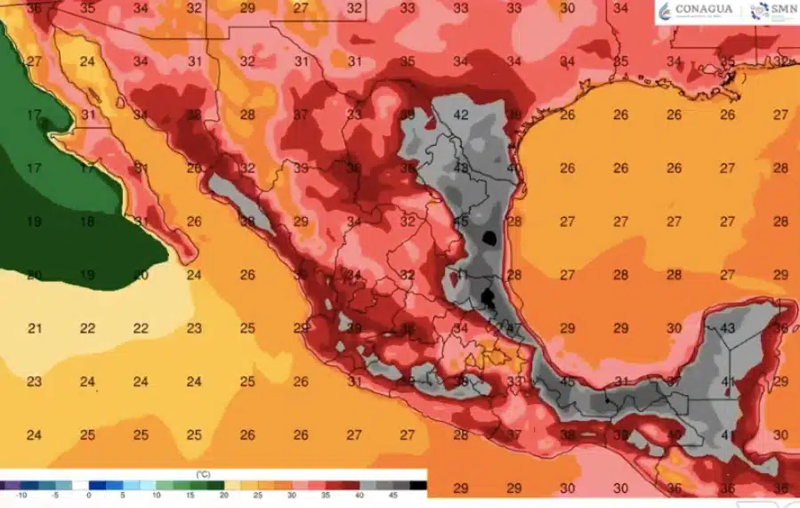 Mapa de temperaturas en México