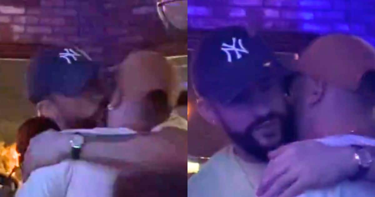 Bad Bunny se deja ver muy afectuoso con un hombre en bar de Nashville