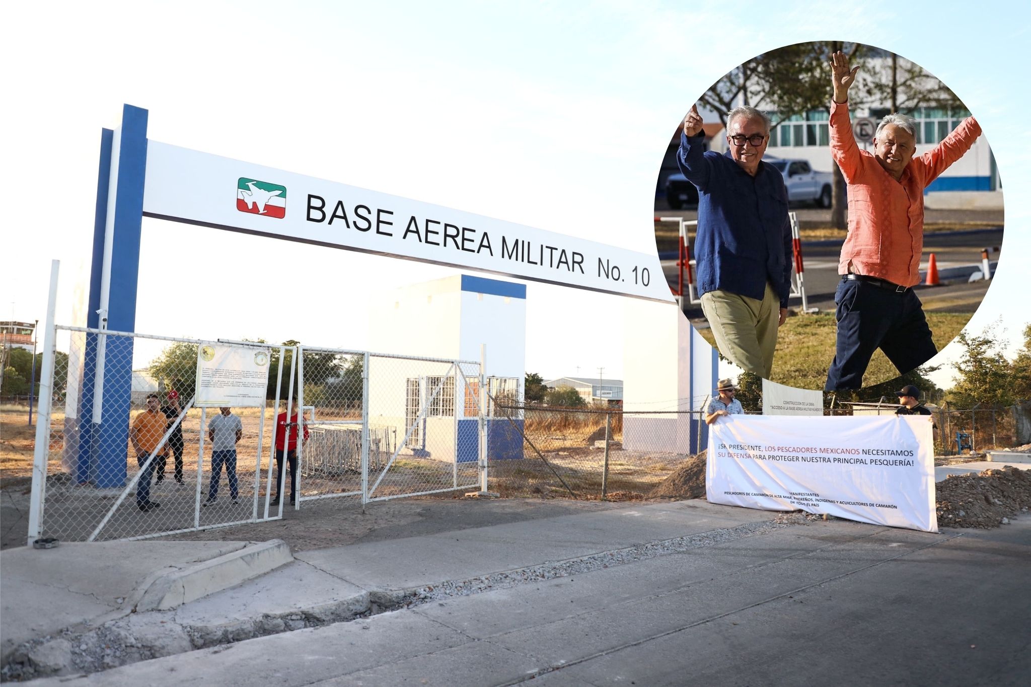 Base Aérea Militar de Culiacán y en el círculo Rubén Rocha Moya y AMLO