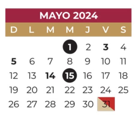 Días de asueto en Mayo