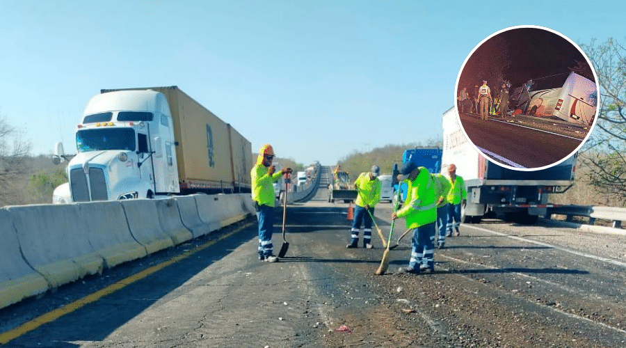 Una vaca se atravesó: la causa del accidente en la autopista Mazatlán-Culiacán en San Ignacio