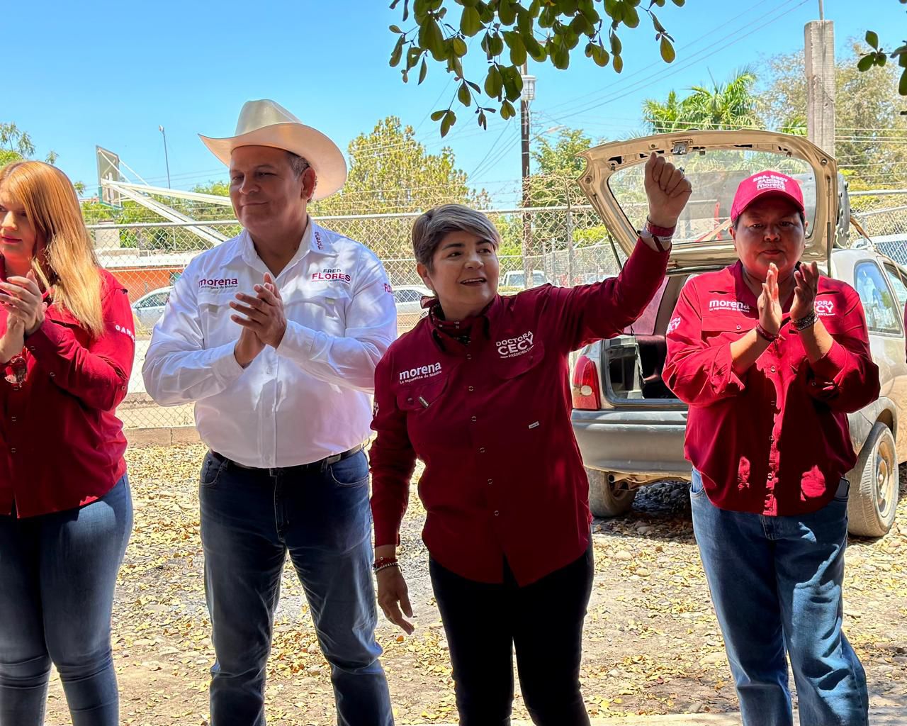 Cecy Ramírez, candidata de Morena a la presidencia municipal de Guasave, durante su campaña