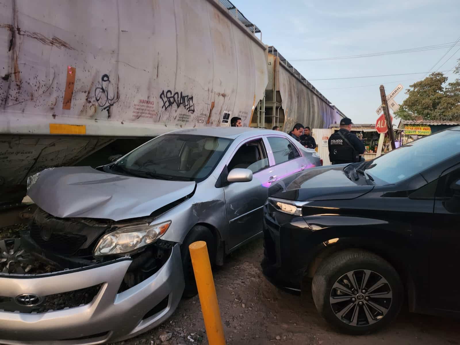 Daños materiales dejó el aparatoso accidente.