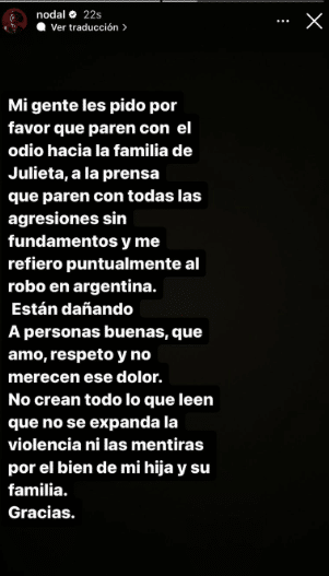 Christian Nodal llama a deteer los comentarios de odio contra Cazzu y su familia