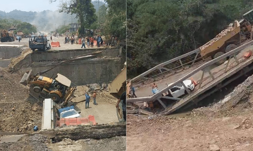 Colapso de puente vehicular deja 3 heridos en SLP