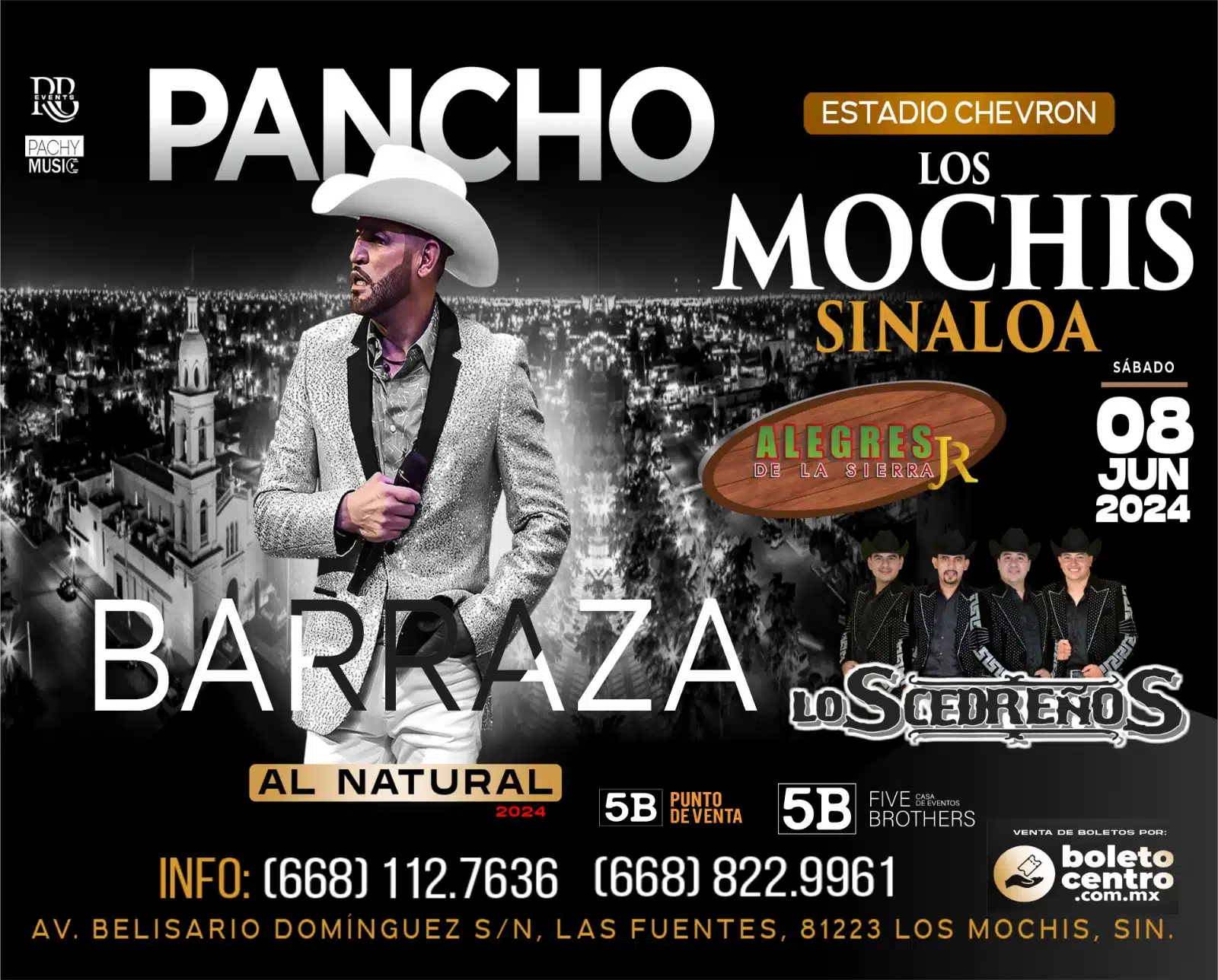 No te pierdas de la presentación de Pancho Barraza con su “Al Natural” tour 2024, en Los Mochis