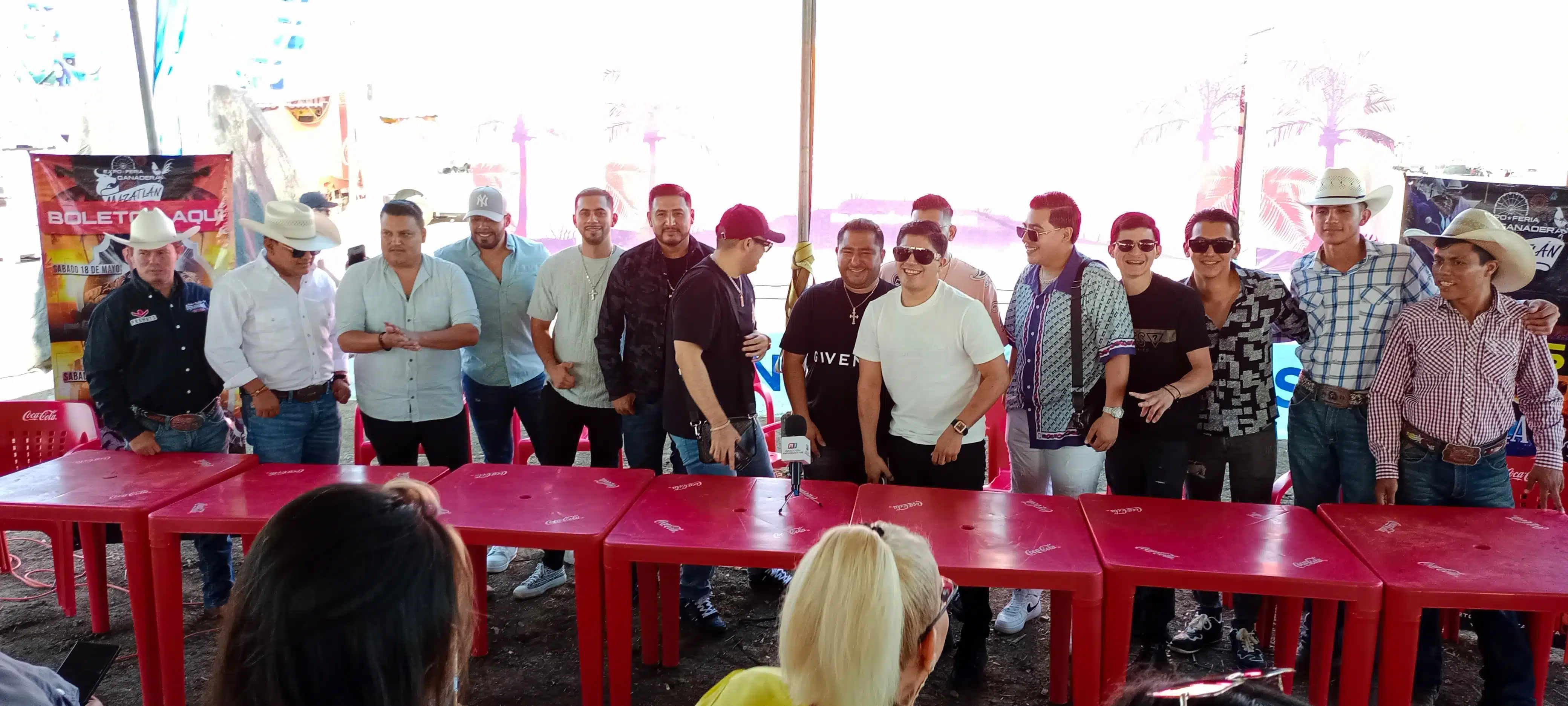 Conferencia de prensa con los medios de comunicación previo a la Feria Ganadera 2024 en Mazatlán donde la agrupación Enigma Norteño se presentará