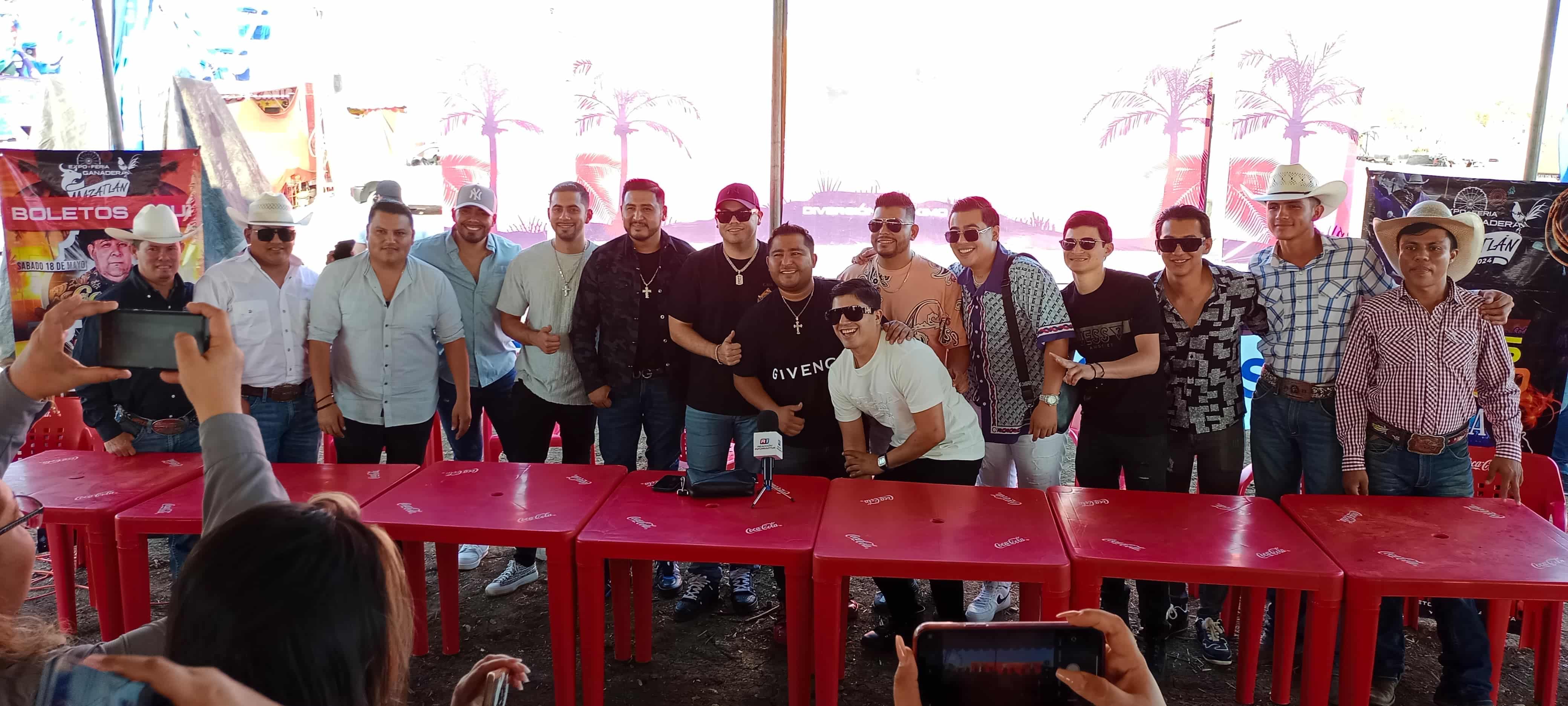 Conferencia de prensa con los medios de comunicación previo a la Feria Ganadera 2024 en Mazatlán donde la agrupación Enigma Norteño se presentará