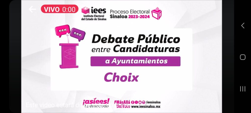Debate entre candidatos a la presidencia de Choix. 