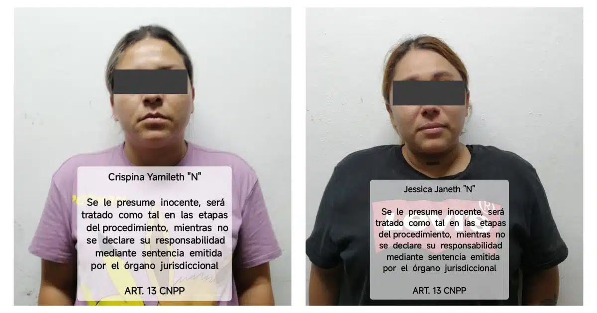 Mujeres detenidas en Mazatlán por el presunto robo a comercio abierto al público