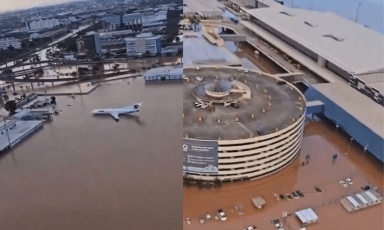 Registran magnitud de la inundación en aeropuerto de Porto Alegre, Brasil