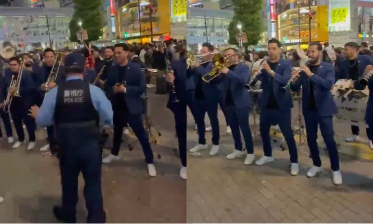 Policía de Japón corre a Banda el Recodo por tocar en vía pública