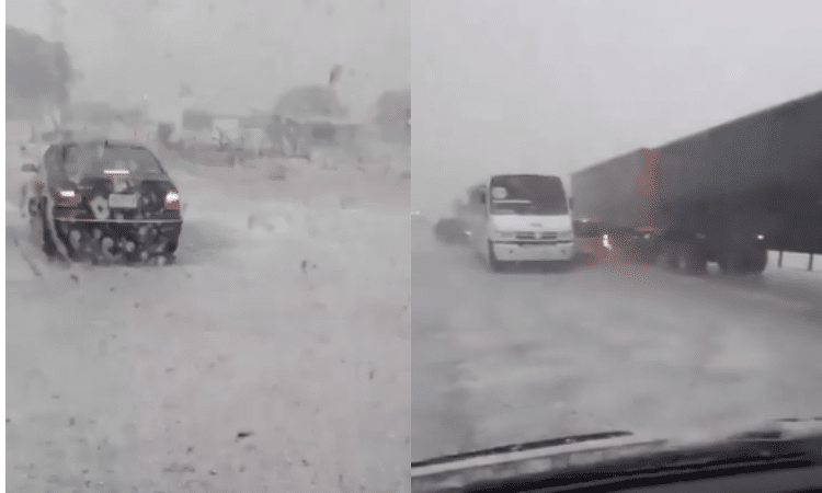Fuertes lluvias y granizo azotan a Galeana, Nuevo León