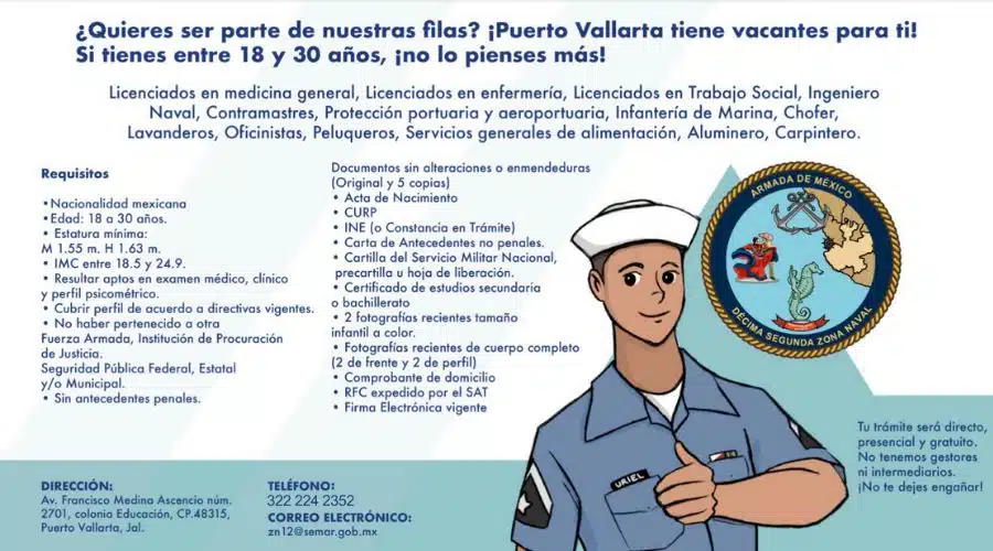 Convocatoria de la Marina para Puerto Vallarta