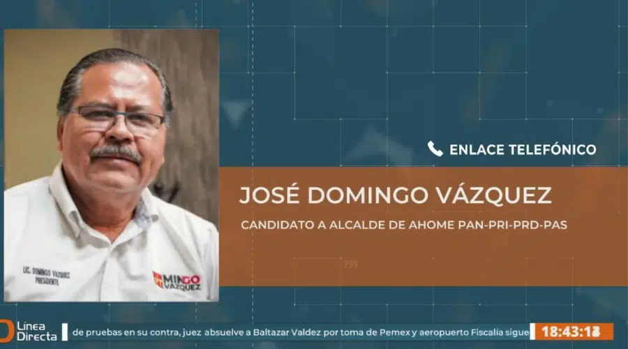 José Domingo Vázquez Márquez en entrevista en Línea Directa en la tercera emisión con Víctor Torres.