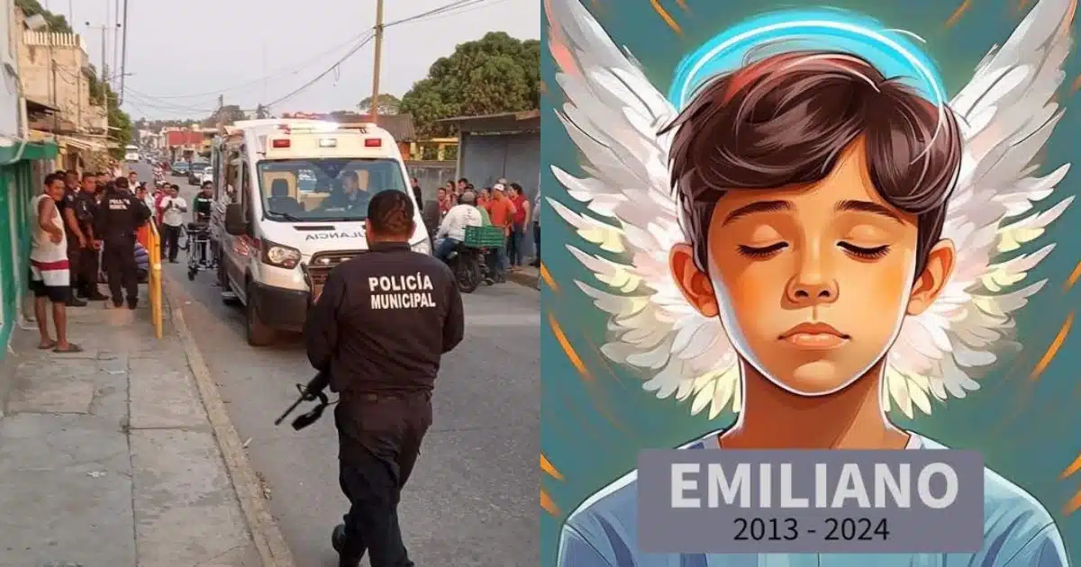 Emiliano, niño baleado en Tabasco