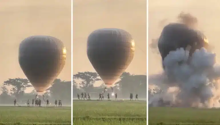 Explosión de globo aerostático en Indonesia deja cuatro heridos