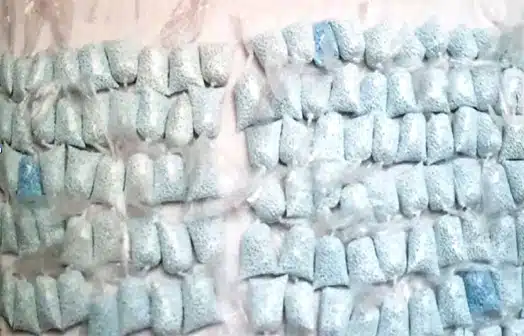 Pastillas de fentanilo decomisadas a Saúl en Culiacán