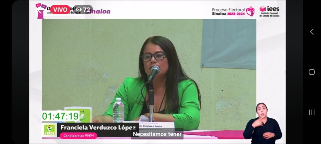 Franciela Verduzco López candidata a la presidencia de Sinaloa municipio por el partido Verde Ecologista de México