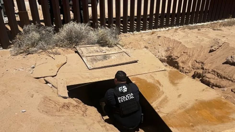 Hallan narcotúnel bajo muro fronterizo; desde México a EU