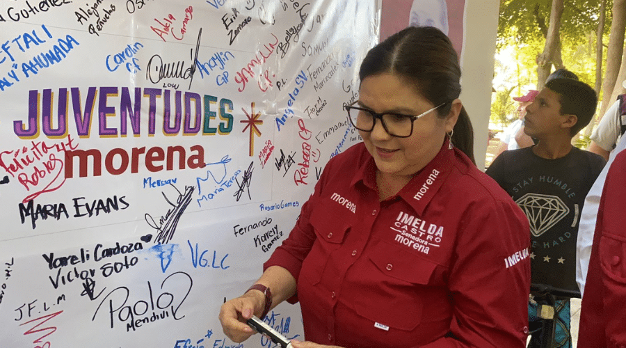 La candidata de Morena al Senado Imelda Castro Castro