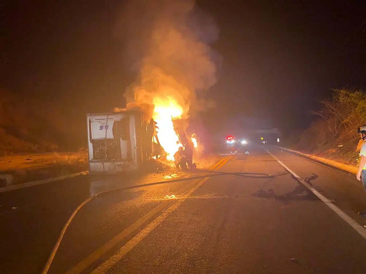 Incendio de caja de trailer