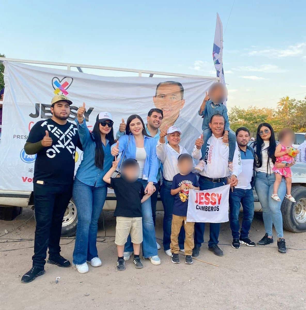 Jesús Alberto “Jesse” Camberos Castro, candidato de la coalición Fuerza y Corazón por Sinaloa para presidente Municipal de Eldorado, durante su campaña