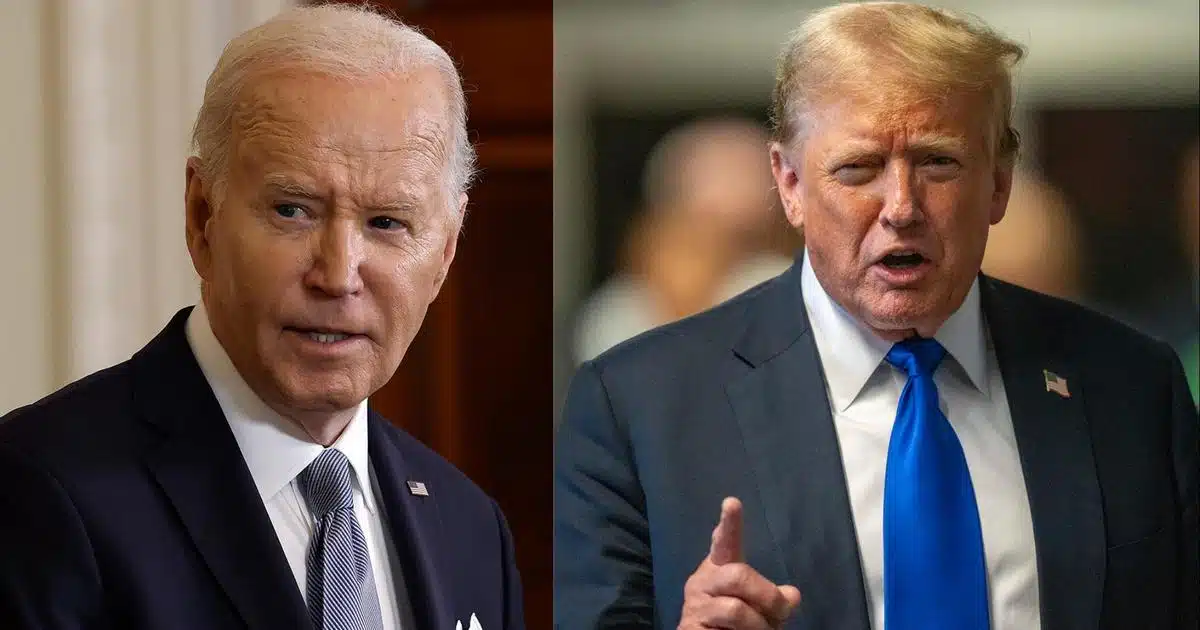 Imagen dividida de Joe Biden y Donald Trump