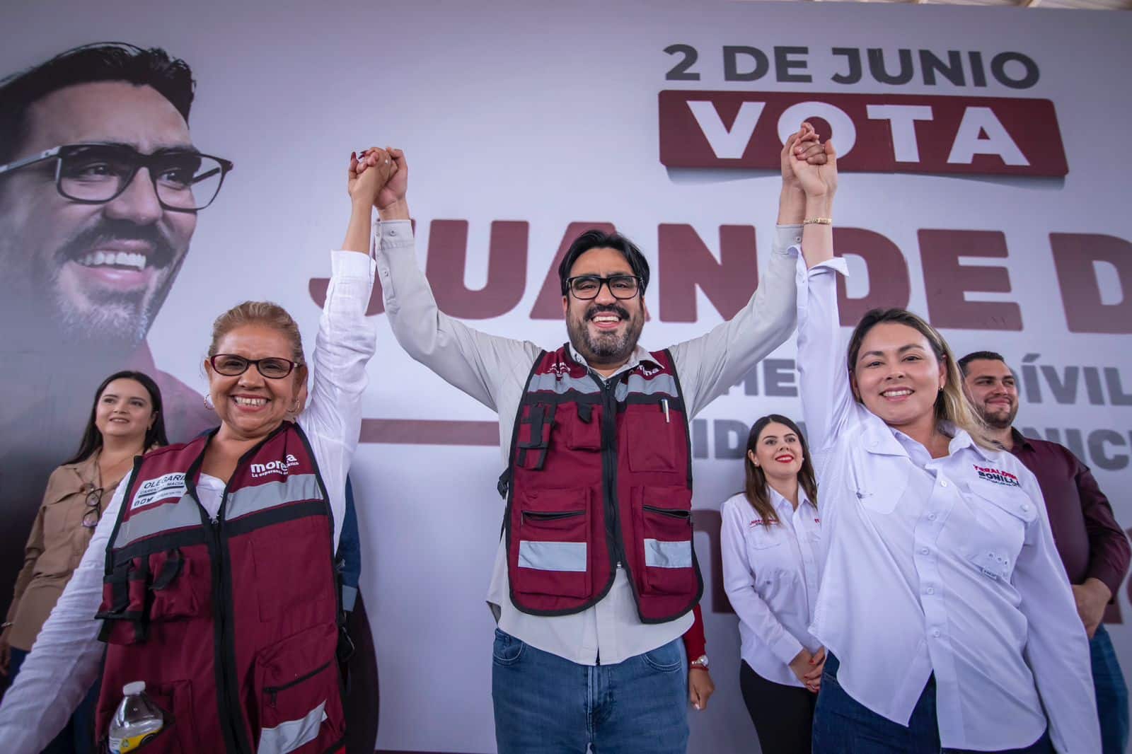 Juan de Dios Gámez Mendívil, candidato a la presidencia municipal de Culiacán por el partido de Morena, durante su campaña