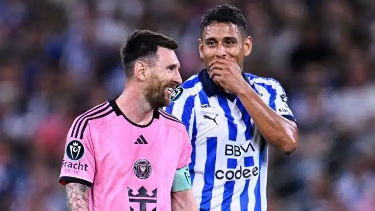 El argentino Lionel Messi y el mochitense Luis Romo en la Concachampions Cup