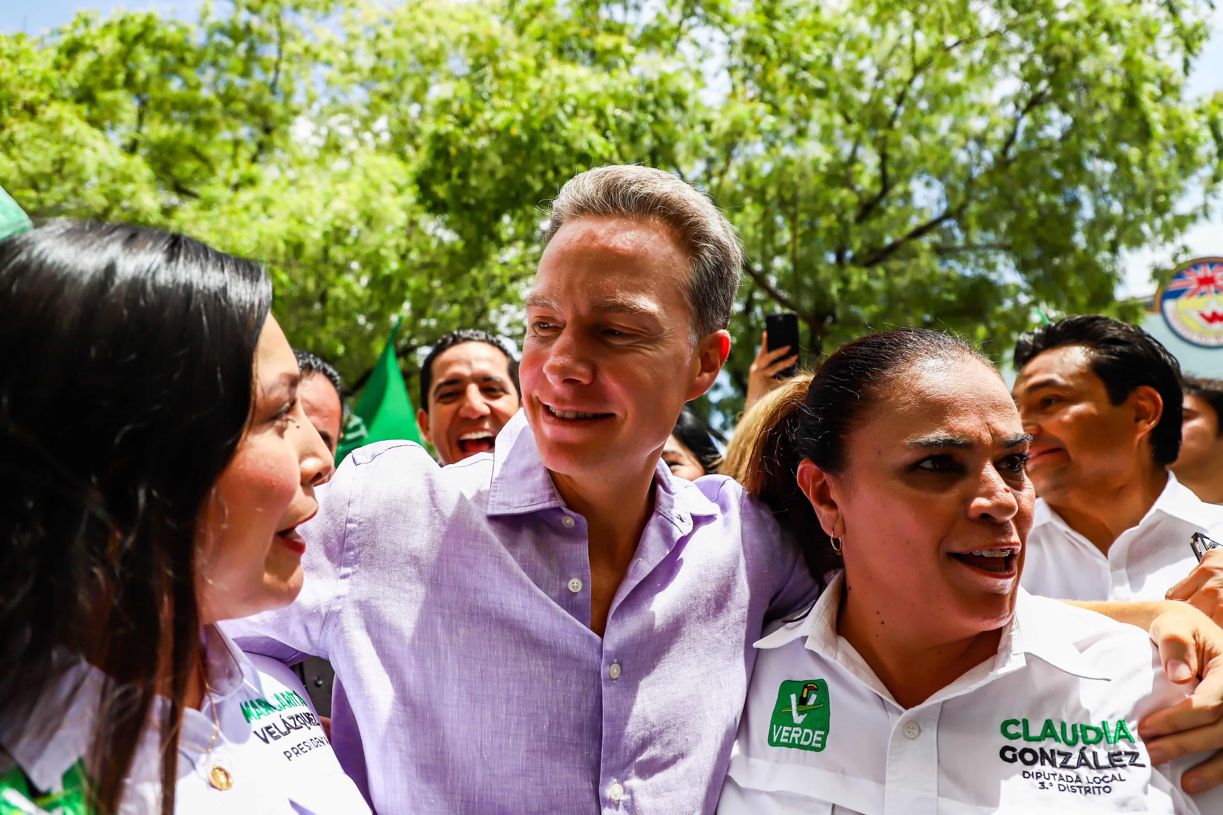 Manuel Velasco Coello, coordinador de alianzas de Claudia Sheinbaum Pardo, en su visita a Culiacán este jueves.