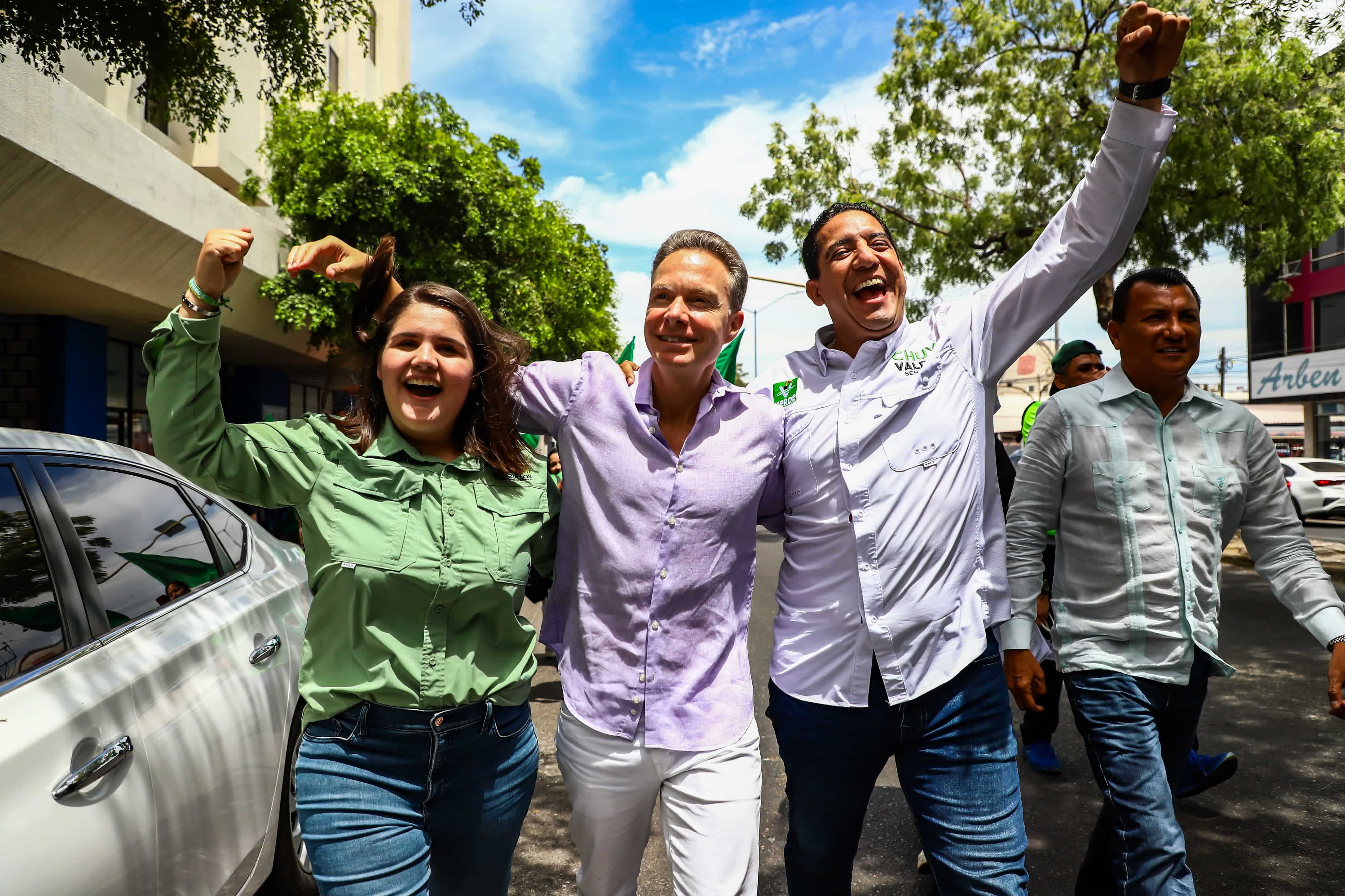 Manuel Velasco Coello, coordinador de alianzas de Claudia Sheinbaum Pardo, en su visita a Culiacán este jueves.