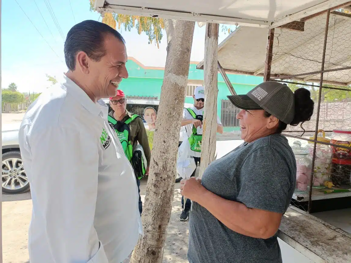 Noé Molina Ortiz, candidato del Partido Verde Ecologista de México por la alcaldía de Guasave, durante su campaña