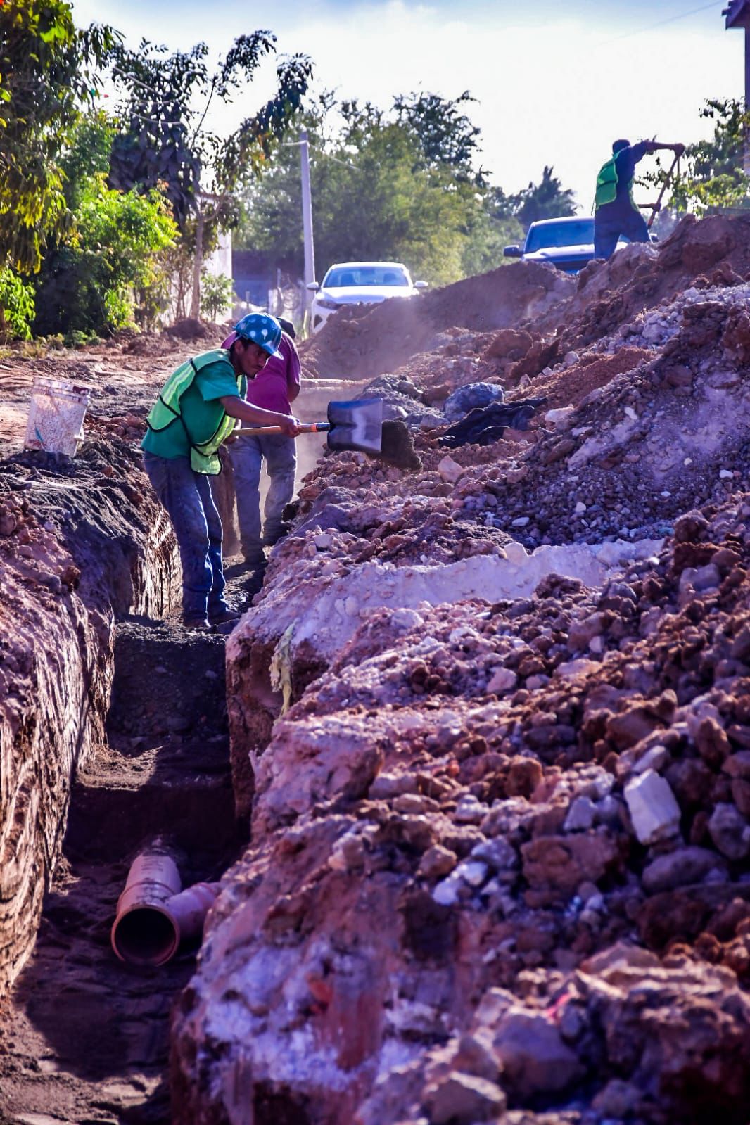 Obras Públicas en una colonia de Mazatlán